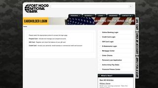 Cardholder Login | Fort Hood National Bank