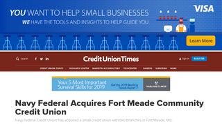 Navy Federal Acquires Fort Meade Community Credit Union | Credit ...