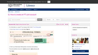 How to create an FT.com account - LibAnswers