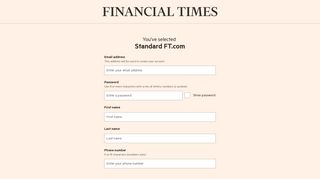 Subscribe to FT.com (Standard FT.com Subscription) | Financial Times