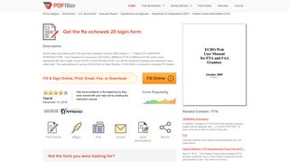 Fta Echoweb 20 Login - Fill Online, Printable, Fillable, Blank | PDFfiller