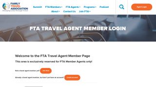 FTA Travel Agent Member Login | Family Travel AssociationFamily ...
