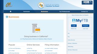 Businesses | California Franchise Tax Board