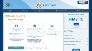 Register for MyFTB | California Franchise Tax Board