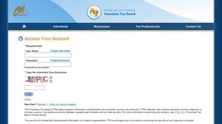 Access Your Account - Franchise Tax Board - CA.gov