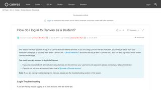 How do I log in to Canvas as a student? | Canvas LMS Community