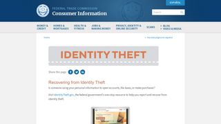 Identity Theft | Consumer Information - Consumer.ftc.gov - Federal ...