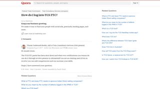 How to log into TCS FTC - Quora