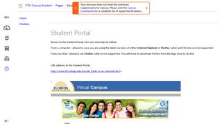 Student Portal: FTC Canvas Student Orientation