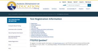 Test Registration Information - Florida Department Of Education
