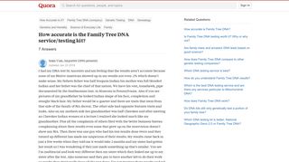 How accurate is the Family Tree DNA service/testing kit? - Quora