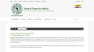 About FTFA - Food & Trees for Africa