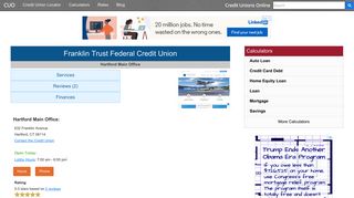 Franklin Trust Federal Credit Union - Hartford, CT - Credit Unions Online