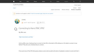 Connecting to Harris FRAC VPN? - Apple Community