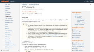 FTP Accounts - Version 68 Documentation - cPanel Documentation
