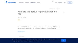 what are the default login details for the FTP? | DigitalOcean