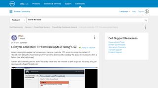 Solved: Lifecycle controller FTP Firmware update failing - Dell ...