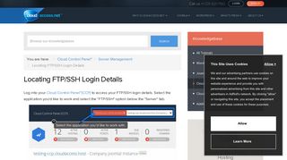Locating FTP/SSH Login Details - CloudAccess