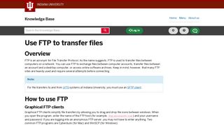 Use FTP to transfer files - IU Knowledge Base - Indiana University