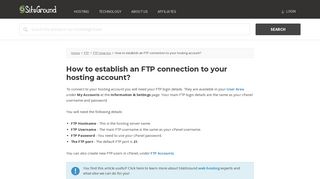 How to establish an FTP connection to your hosting account?