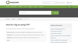 How do I log on using FTP? – Support | One.com