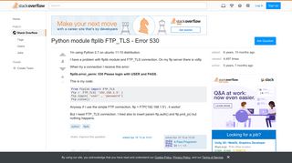Python module ftplib FTP_TLS - Error 530 - Stack Overflow