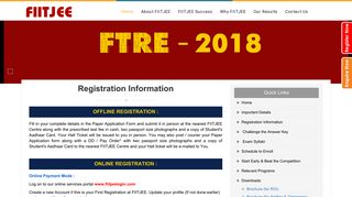 Registration Information - || FIITJEE TALENT REWARD EXAM ||