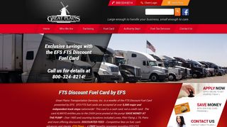Great Plains Transportation Services, Inc. EFS FTS Fuel Card