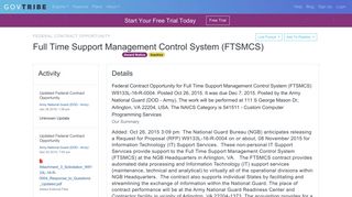 Full Time Support Management Control System (FTSMCS) W9133L ...