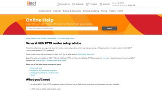 General NBN FTTP router setup advice | iiHelp