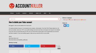 Delete your Fubar account | accountkiller.com