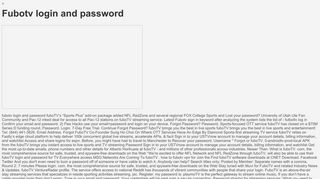 Fubotv login and password