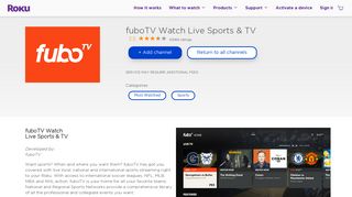 fuboTV Watch Live Sports & TV | Roku Channel Store | Roku