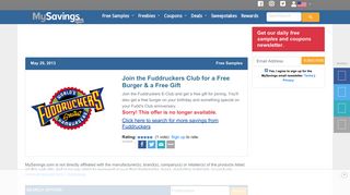 Join the Fuddruckers Club for a Free Burger & a Free Gift - Free ...