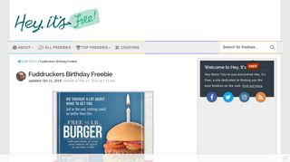 Fuddruckers Birthday Freebie - Hey, It's Free!