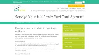Manage Your fuelGenie Fuel Card Account | fuelGenie