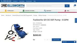 Fuelworks 12V DC DEF Pump - 6 GPM - John M. Ellsworth Co. Inc.