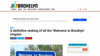 A definitive ranking of all the 'Welcome to Brooklyn' signs - Brokelyn