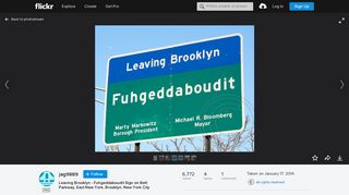 Leaving Brooklyn - Fuhgeddaboudit Sign on Belt Parkway, Ea… | Flickr