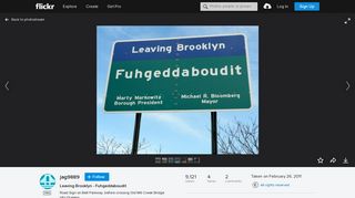 Leaving Brooklyn - Fuhgeddaboudit | Road Sign on Belt Parkwa ...