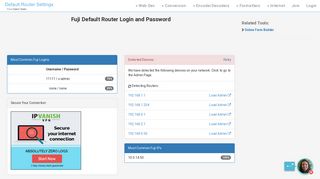 Fuji Default Router Login and Password - Clean CSS