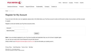Register for My Account - Fuji Xerox - My Account