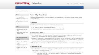 Terms of Fuji Xerox Direct
