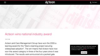 Acteon and Care Management Group have won the 2009 e-learning ...