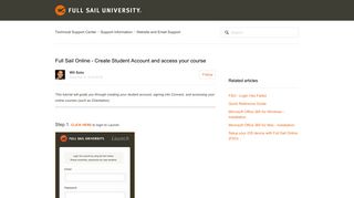 Full Sail Online - Create Student Account and access your course ...