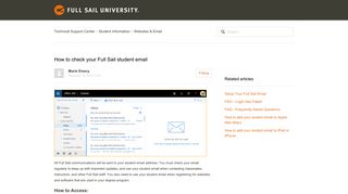 How to check your Full Sail student email – Technical Support Center