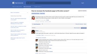 How to increase the facebook page to fill entire screen? | Facebook ...