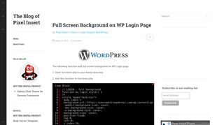 Full Screen Background on WP Login Page - Pixert