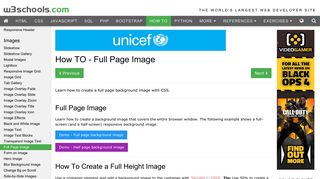 How To Create a Full Page Image - W3Schools