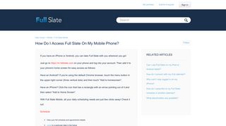 How do I access Full Slate on my mobile phone? – Help Center